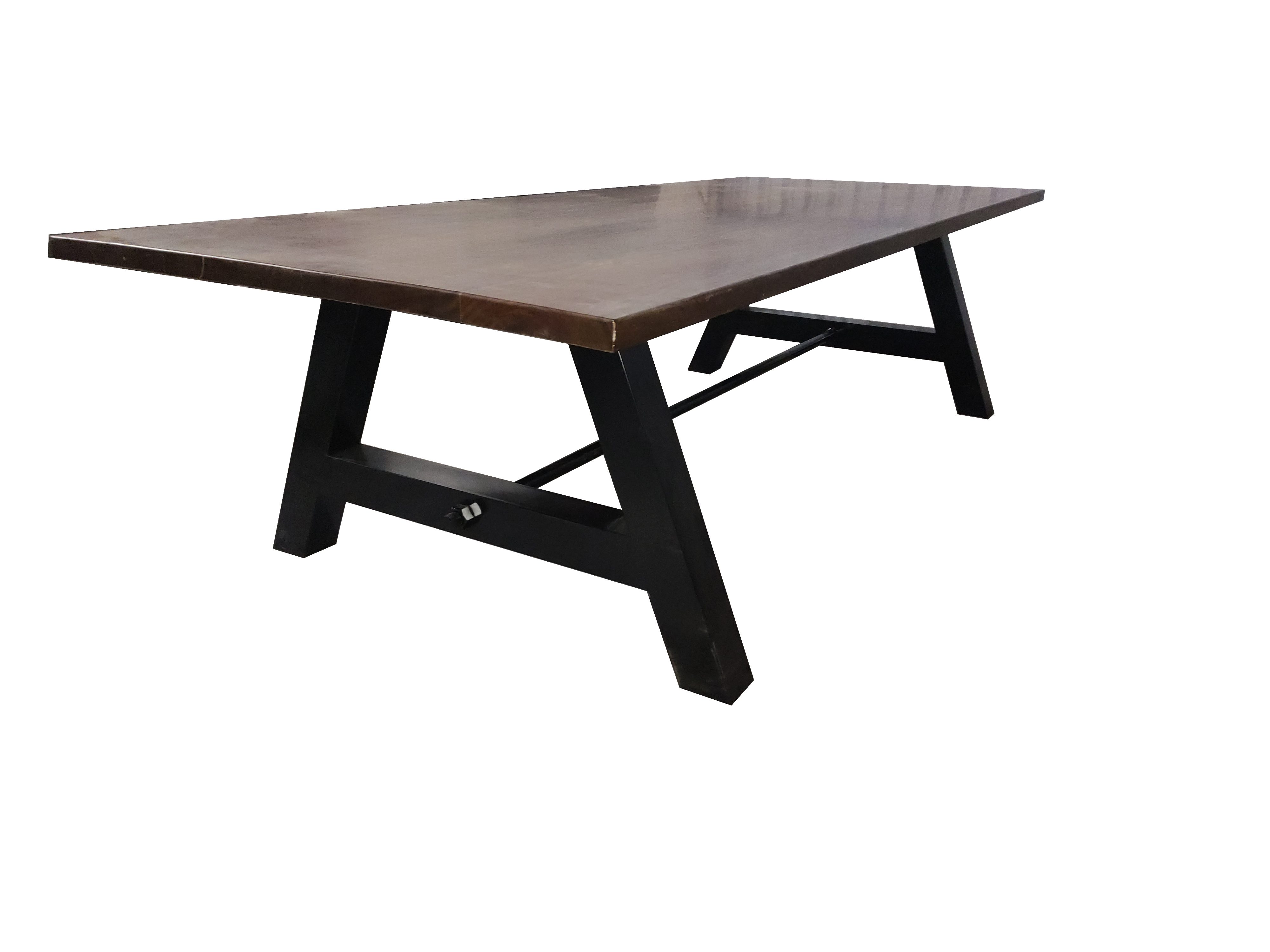 Enchapado mesa acero inoxidable